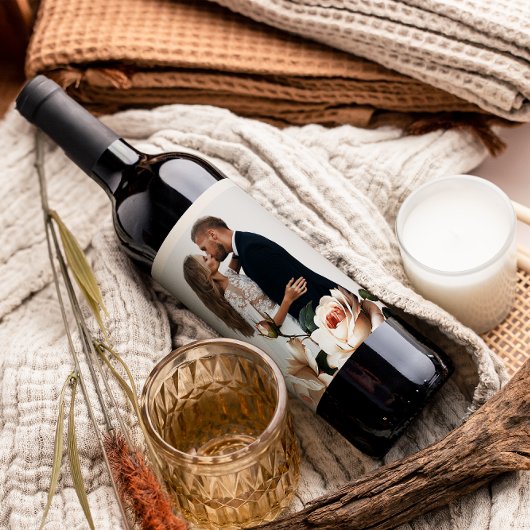 Tea Roos bruiloft Wijn Etiket