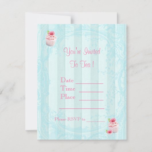 Tea Roos Cupcakes Kaart (Achterkant)