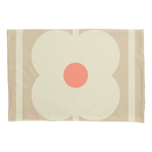 Tea Roos, Giant Abacus Flowers, retro stijl Kussensloop (Voorkant-Links)