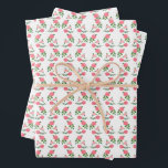Tea Roses Pattern Cute Floral Feminine Sweet  Inpakpapier Vel<br><div class="desc">Hand painted design for you! Change the background colors too. Check my shop for more colors and designs or let me know if you'd like something custom. Thanks for shopping with me!</div>