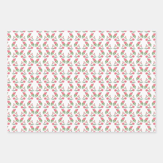 Tea Rozen Pattern Schattige Floral Feminine Sweet Inpakpapier Vel (Voorkant 3)