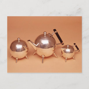 Tea-service met gelteninterieurs briefkaart