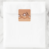 Tea-service met gelteninterieurs vierkante sticker (Tas)