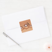Tea-service met gelteninterieurs vierkante sticker (Envelop)