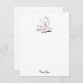 Tea set bedankt notitiekaarten, 4.25x5.5 notitiekaartje (Voorkant / Achterkant)