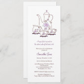 Tea Set Bridal Shower Invitations Kaart (Voorkant / Achterkant)