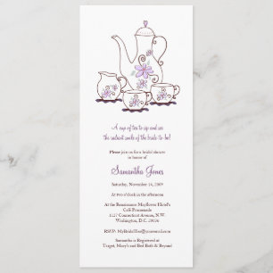 Tea Set Bridal Shower Invitations Kaart