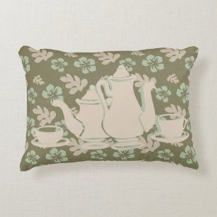 Tea Set en Hibiscus Floral Accent Kussen