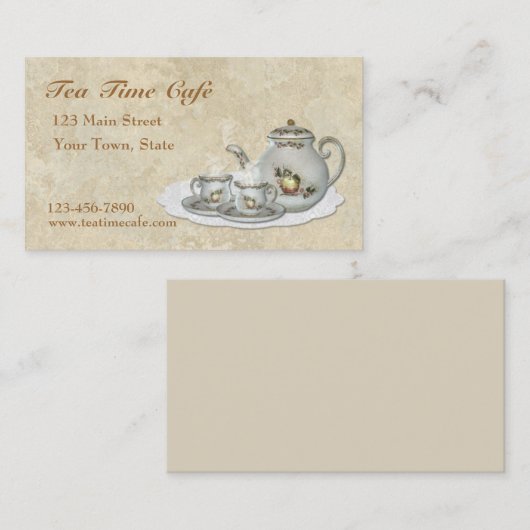 Tea Set Visitekaartje (Voorkant / Achterkant)