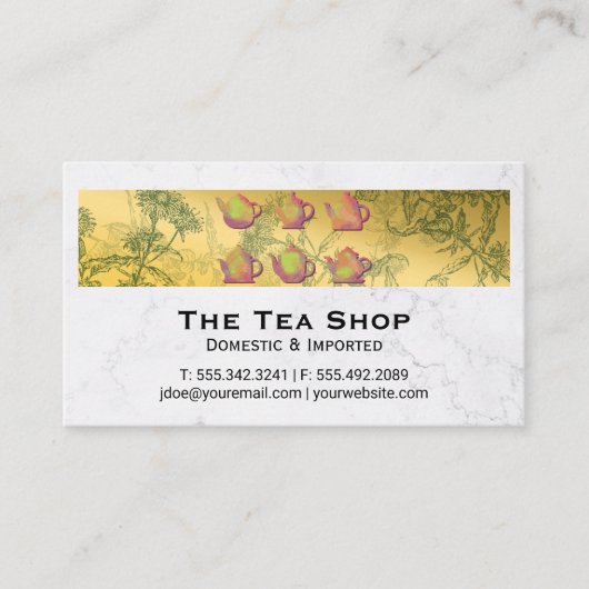 Tea Shop Herbal Planten Visitekaartje (Voorkant)