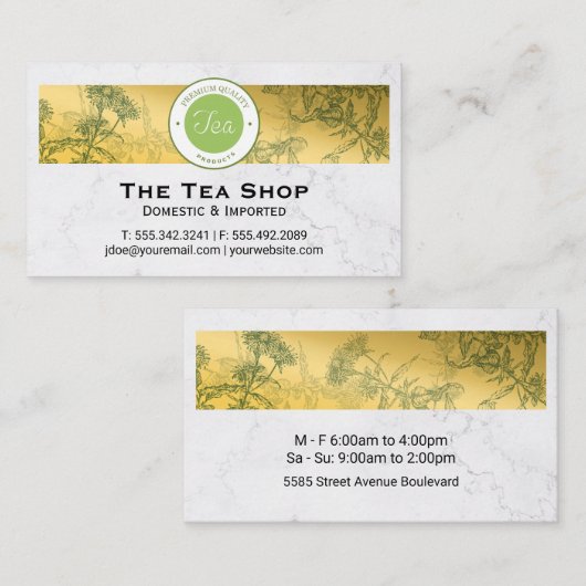 Tea Shop Kruidenthee Planten Visitekaartje (Voorkant / Achterkant)