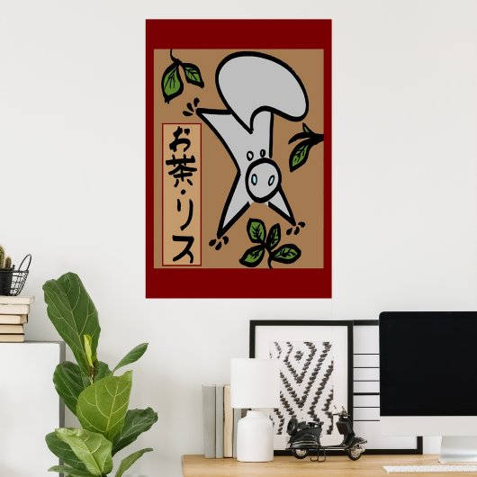 Tea Squirrel Poster (Thuiskantoor)