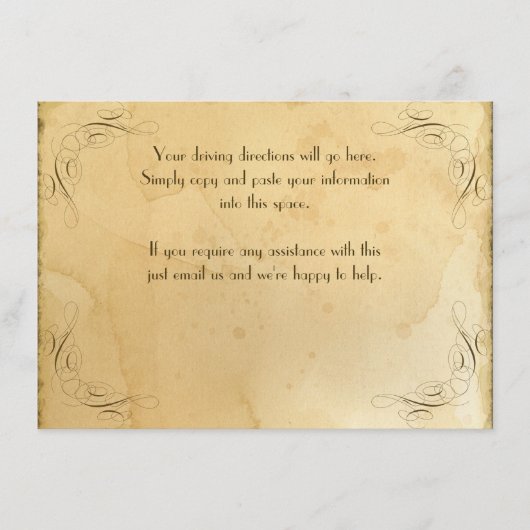 Tea Sred Vintage Wedding 1 - Rijrichting Informatiekaartje (Voorkant)