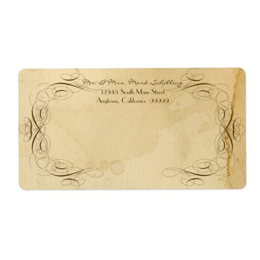 Tea Sved Vintage Wedding 1 - Overeenkomende labels (Voorkant)