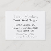 Tea & Symphony Visitekaartje (Achterkant)
