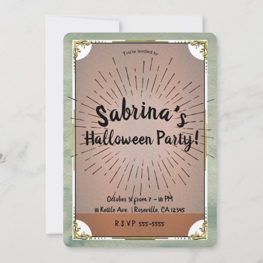  Tea Tarot Witchy Kettle Halloween Party in Kaart (Achterkant)