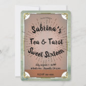  Tea Tarot Witchy Kettle Sweet 16 Party Kaart (Achterkant)
