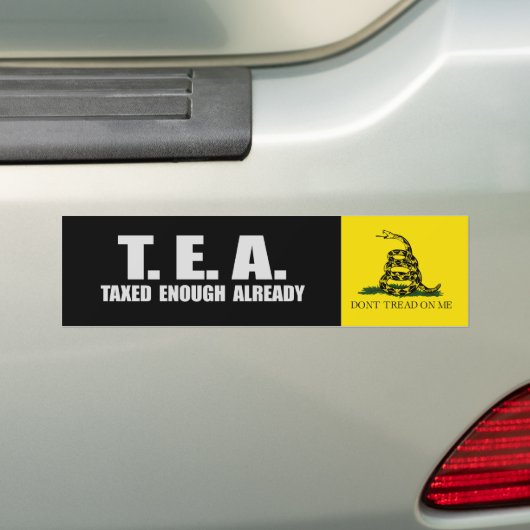 TEA - TAXED ENOUGH READY T-shirt Bumpersticker (Op auto)