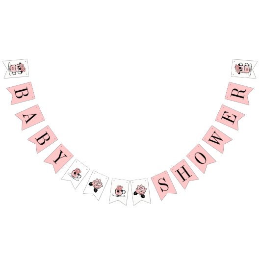 Tea Teacup & Flowers Baby shower Banner (Alle)