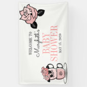Tea Teacup & Flowers Baby shower Welkomstbanner Spandoek (Verticaal)
