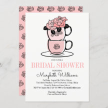Tea Teacup Flowers Bridal Shower Invitation Kaart