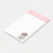 Tea Teacup Flowers Personalized Post-it Notes (Schuin)