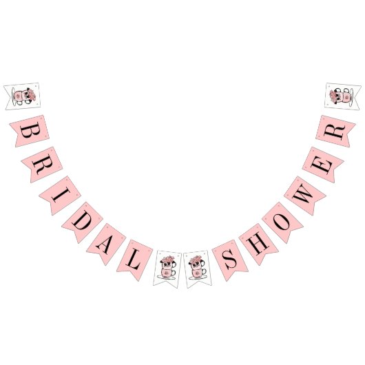 Tea Teacup Flowers Vrijgezellenfeest Banner (Alle)