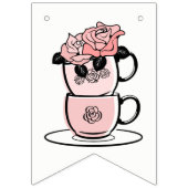 Tea Teacup Flowers Vrijgezellenfeest Banner (Eerste vlag)