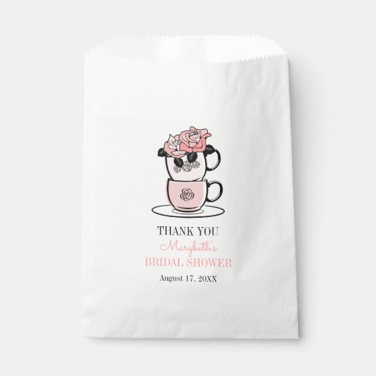 Tea Teacup Flowers Vrijgezellenfeest Favor Tassen Bedankzakje (Voorkant)