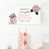 Tea Teacup Flowers Vrijgezellenfeest Welkomstbanne Spandoek (Insitu)