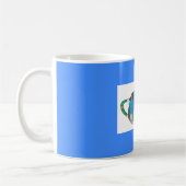 TEA? TEAPOT OP BLAUW KOFFIEMOK (Links)