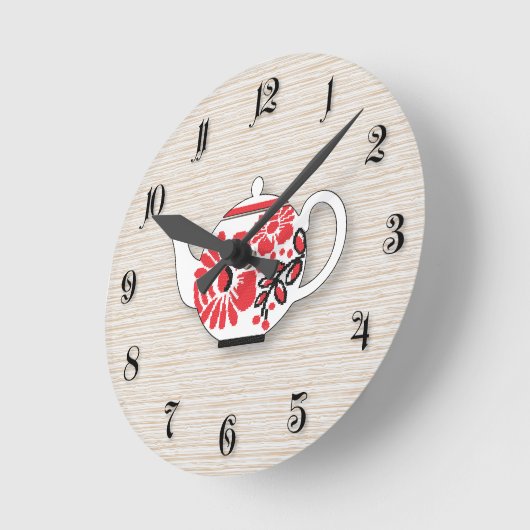 Tea teapots ronde klok (Hoek)