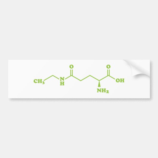 Tea Theanine Molecular Chemical Formula Bumpersticker (Voorkant)