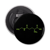 Tea Theanine Molecular Chemical Formula Button Flesopener (Voorkant)