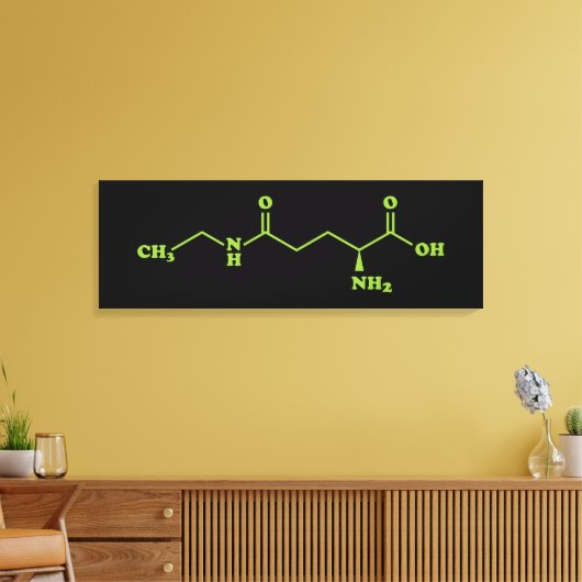 Tea Theanine Molecular Chemical Formula Canvas Afdruk (Insitu (Woonkamer))