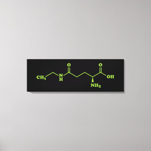 Tea Theanine Molecular Chemical Formula Canvas Afdruk
