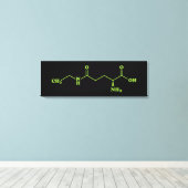 Tea Theanine Molecular Chemical Formula Canvas Afdruk (Insitu (Houten vloer))