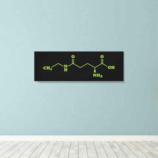 Tea Theanine Molecular Chemical Formula Canvas Afdruk (Insitu (Houten vloer))