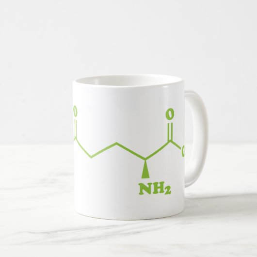 Tea Theanine Molecular Chemical Formula Koffiemok (Voorkant rechts)