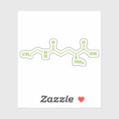 Tea Theanine Molecular Chemical Formula Sticker (Vel)