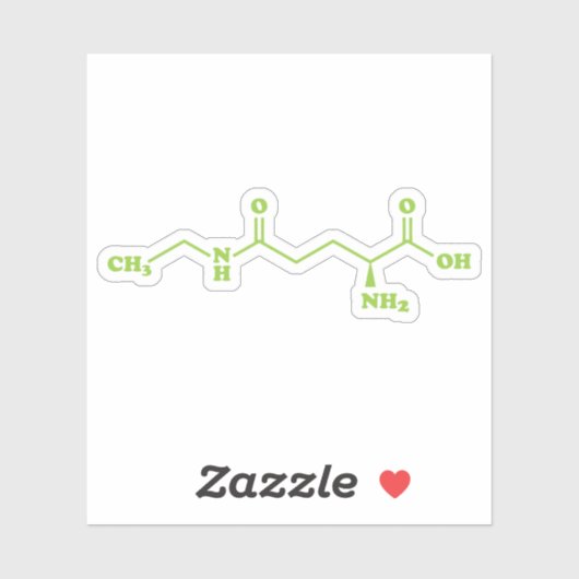 Tea Theanine Molecular Chemical Formula Sticker (Vel)