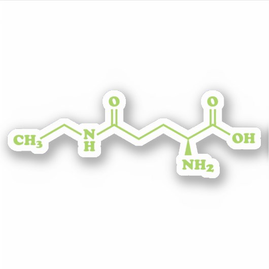 Tea Theanine Molecular Chemical Formula Sticker (Voorkant)