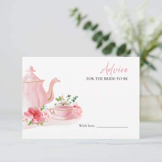 Tea Theme Vrijgezellenfeest Advies voor de bruid K Kaart (Staand voorkant)