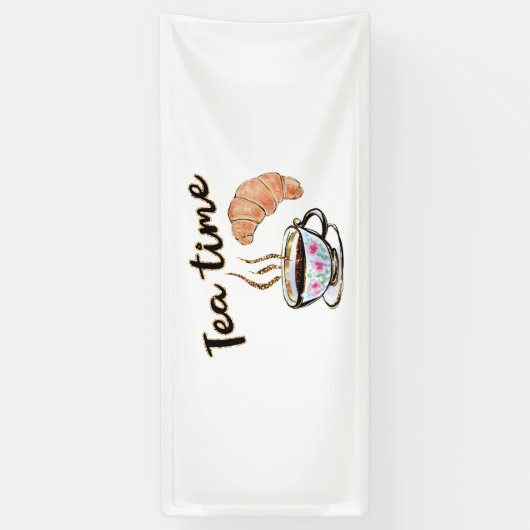 Tea-tijdborden, theepartijenaccessoires, theeparta spandoek (Verticaal)