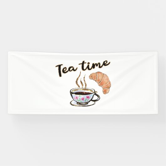 Tea-tijdborden, theepartijenaccessoires, theeparta spandoek (Horizontaal)