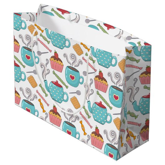 Tea Time and Sweets Gift Bag Groot Cadeauzakje (Achterkant Gekanteld)