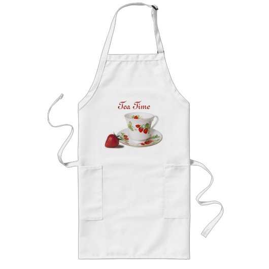 Tea Time apron Lang Schort (Voorkant)