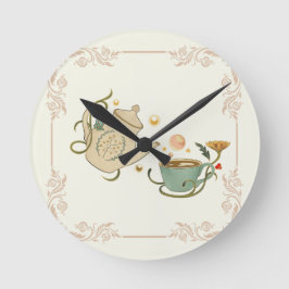 Tea Time Art, grafisch ontwerp Ronde Klok