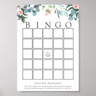Tea Time Baby Bingo Game Kaart Poster