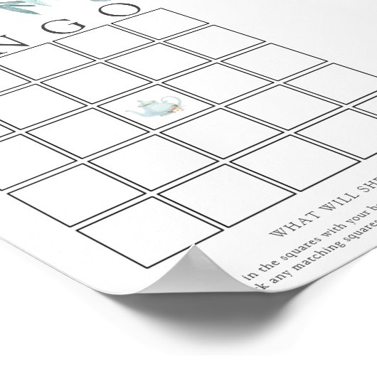 Tea Time Baby Bingo Game Kaart Poster (Hoek)